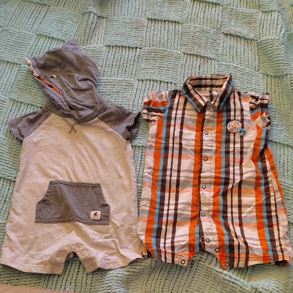 Gray and Multicolor Kids Romper Set